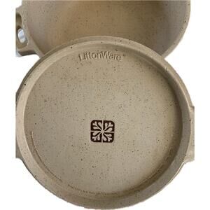 Vintage LittonWare Microwave Cookware 2 Cup Round Bowl with Lid 39277 39278